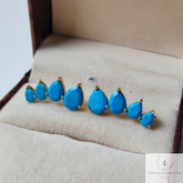 Turquoise Ear Climber, 925 Starling Silver Earring, Blue Turquoise Ear Crawler, Gemstone Ear Climber, Beautiful Earring, Ear Crawler Earring